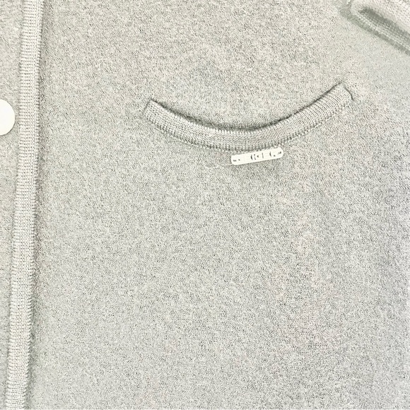 VINTAGE Geiger of Austria Smiley Black Boiled Wool Winter Coat Cardigan Jacket S - Picture 7 of 13